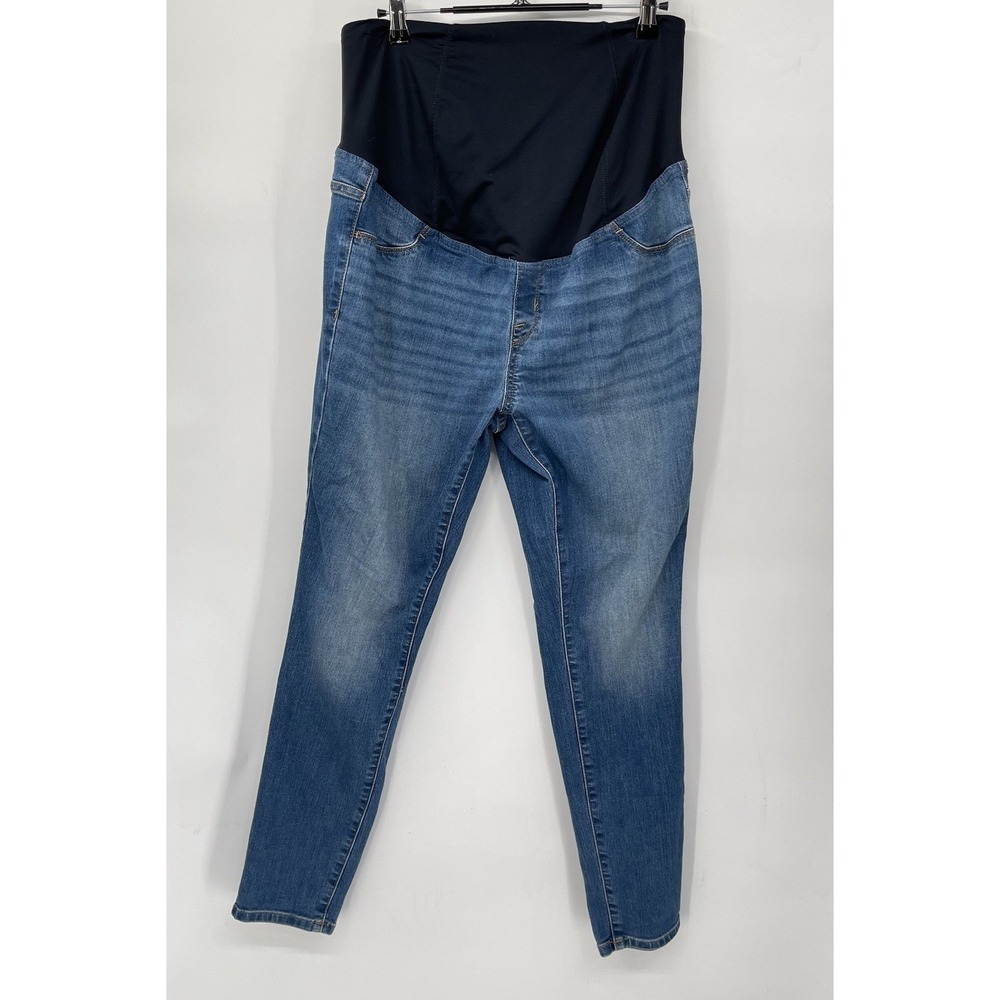 Isabel‎ Maternity over the belly blue jeans cross over panel every stage 10
